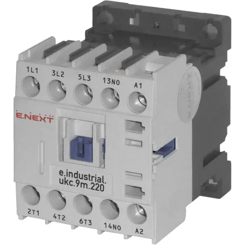 Контактор e.industrial.ukc.9M.220, 9А, 220В, no, малогабаритний Контактор e.industrial.ukc.9M.220, 9А, 220В, no, малогабаритний