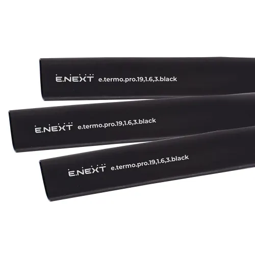 Термоусаджувальна трубка з клейовим шаром e.termo.pro.19,1.6,3.black, 19,1/6,3, 1м, чорна Термоусаджувальна трубка з клейовим шаром e.termo.pro.19,1.6,3.black, 19,1/6,3, 1м, чорна