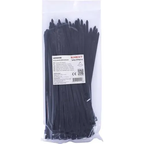 Кабельна стяжка e.ct.stand.200.5.black (100шт), чорна Кабельна стяжка e.ct.stand.200.5.black (100шт), чорна