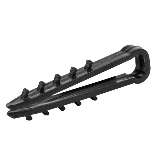 Дюбель - ялинка 6 mm для плоского проводу e.metiz.dowel.flat.fir.black.6, чорний 100 шт. Дюбель - ялинка 6 mm для плоского проводу e.metiz.dowel.flat.fir.black.6, чорний 100 шт.
