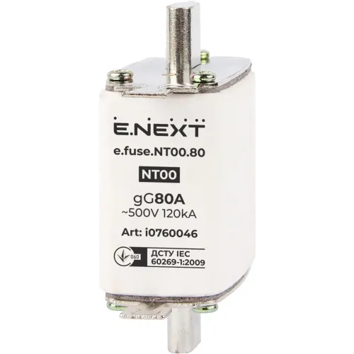 Запобіжник плавкий e.fuse.NT00.80, габарит 00, 80А Запобіжник плавкий e.fuse.NT00.80, габарит 00, 80А