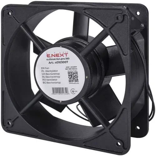 Вентилятор e.climat.fan.pro.180, 180х180х65мм 45Вт АС 230В Вентилятор e.climat.fan.pro.180, 180х180х65мм 45Вт АС 230В