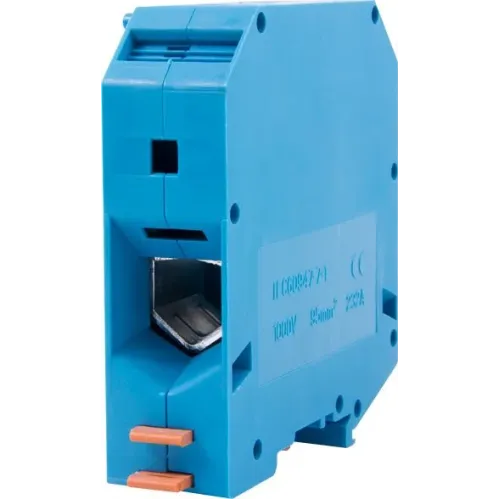 Клемна колодка набірна на DIN-рейку e.tc.din.pro.95.blue, синя, з кришкою Клемна колодка набірна на DIN-рейку e.tc.din.pro.95.blue, синя, з кришкою