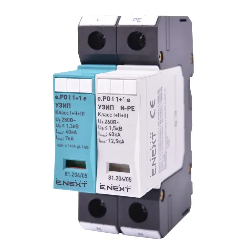 ПЗИП e.PO I 1+1 e 280V/7kA класс I+II+III, 1 полюс + N-PE, моноблок ПЗИП e.PO I 1+1 e 280V/7kA класс I+II+III, 1 полюс + N-PE, моноблок