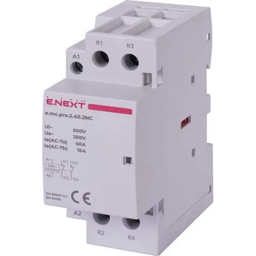 Модульный контактор e.mc.pro.2.40.2NC, 2р, 40А, 2NC, 220В Модульный контактор e.mc.pro.2.40.2NC, 2р, 40А, 2NC, 220В