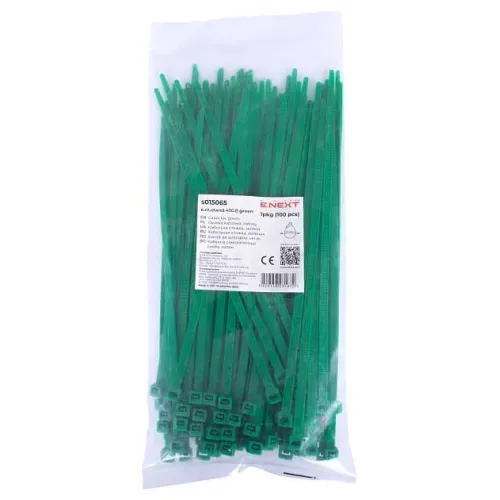 Кабельная стяжка e.ct.stand.400.8.green (100шт), зеленая Кабельная стяжка e.ct.stand.400.8.green (100шт), зеленая