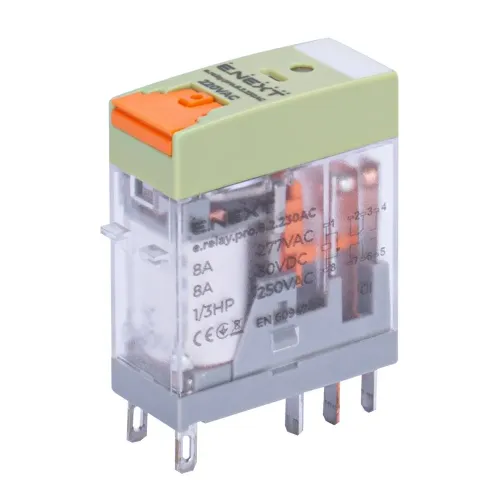 Реле проміжне e.relay.pro.8.2.230AC, 8А, 2 групи контактів, котушка 230В АC Реле проміжне e.relay.pro.8.2.230AC, 8А, 2 групи контактів, котушка 230В АC