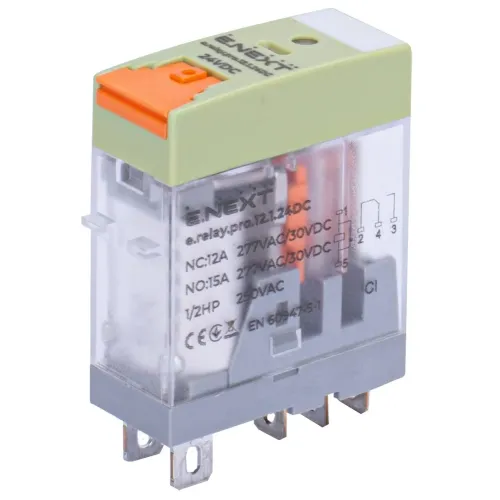 Реле промежуточное e.relay.pro.12.1.24DC, 12А, 1 группа контактов, катушка 24В DC Реле промежуточное e.relay.pro.12.1.24DC, 12А, 1 группа контактов, катушка 24В DC