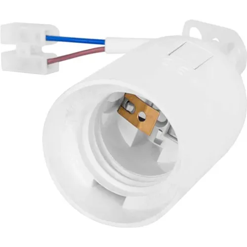 Патрон пластиковий підвісний e.lamp socket pendant. E27.pl.white, Е27, з кабелем 15см і клемною колодкою, білий Патрон пластиковий підвісний e.lamp socket pendant. E27.pl.white, Е27, з кабелем 15см і клемною колодкою, білий