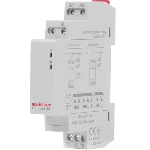 Реле імпульсне e.control.i01, 10A, 230V Реле імпульсне e.control.i01, 10A, 230V