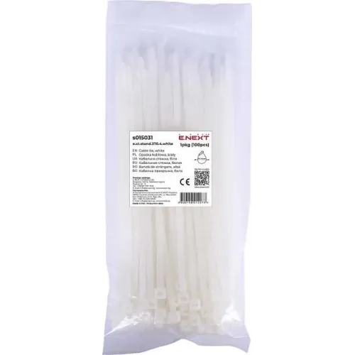 Кабельна стяжка e.ct.stand.370.4.white (100шт), біла Кабельна стяжка e.ct.stand.370.4.white (100шт), біла