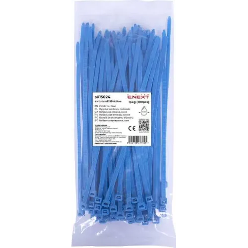 Кабельна стяжка e.ct.stand.150.4.blue (100шт), синя Кабельна стяжка e.ct.stand.150.4.blue (100шт), синя