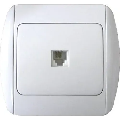 Розетка e.install.stand.814P1+f.cer телефонная одинарная с рамкой Розетка e.install.stand.814P1+f.cer телефонная одинарная с рамкой