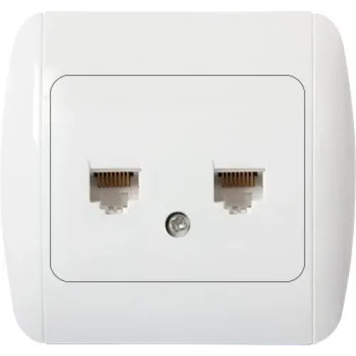 Розетка e.install.stand.819С2 компьютерная двойная с рамкой Розетка e.install.stand.819С2 компьютерная двойная с рамкой