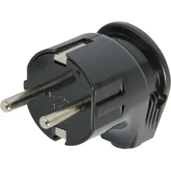 Вилка бытовая e.plug.angle.008.16, с з/к, 16А угловая черная Вилка бытовая e.plug.angle.008.16, с з/к, 16А угловая черная