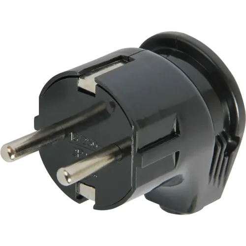 Вилка побутова e.plug.angle.008.16, з з/к, 16А кутова чорна Вилка побутова e.plug.angle.008.16, з з/к, 16А кутова чорна