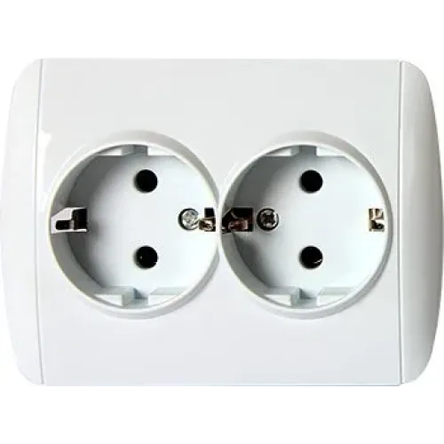 Розетка e.install.stand.810DB c з/к двойная с рамкой Розетка e.install.stand.810DB c з/к двойная с рамкой