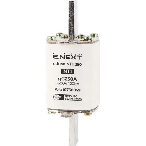 Предохранитель плавкий e.fuse.NT1.250, габарит 1, 250А Предохранитель плавкий e.fuse.NT1.250, габарит 1, 250А
