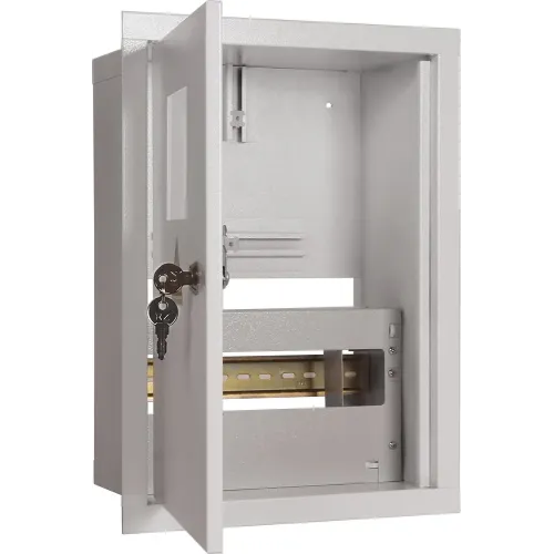 Корпус e.mbox.stand.w.f1.08.z металлический, под 1-ф. счетчик, 8 встраиваемый мод., с замком Корпус e.mbox.stand.w.f1.08.z металлический, под 1-ф. счетчик, 8 встраиваемый мод., с замком
