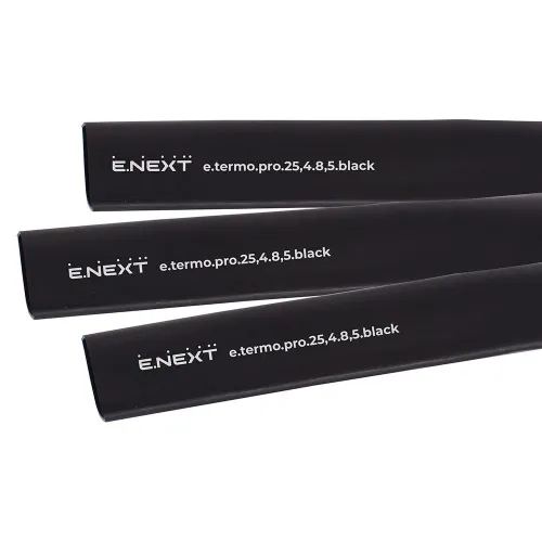 Термоусаджувальна трубка з клейовим шаром e.termo.pro.25,4.8,5.black, 25,4/8,5, 1м, чорна Термоусаджувальна трубка з клейовим шаром e.termo.pro.25,4.8,5.black, 25,4/8,5, 1м, чорна