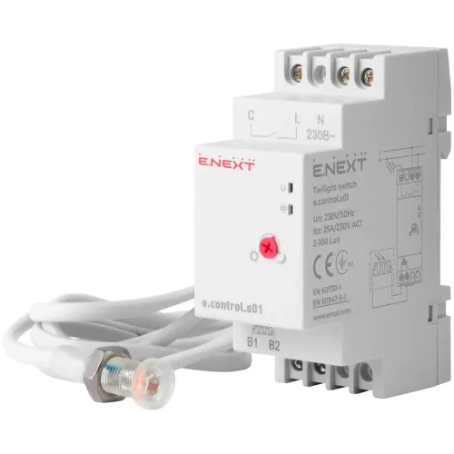 Реле сутінкове e.control.s01 з зовнішнім датчиком Реле сутінкове e.control.s01 з зовнішнім датчиком