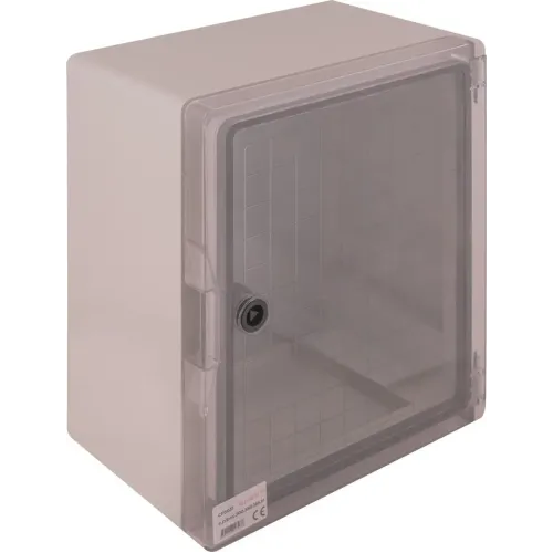 Корпус удароміцний з АБС-пластика e.plbox.300.350.165.tr, 300х350х165мм, IP65 з прозорими дверцятами Корпус удароміцний з АБС-пластика e.plbox.300.350.165.tr, 300х350х165мм, IP65 з прозорими дверцятами