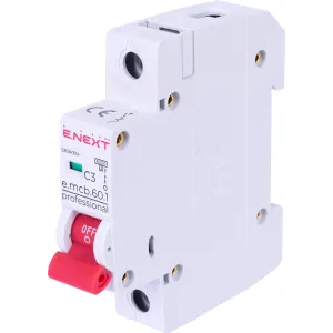 Модульный автоматический выключатель e.mcb.pro.60.1.C 3 new, 1р, 3А, C, 6кА new