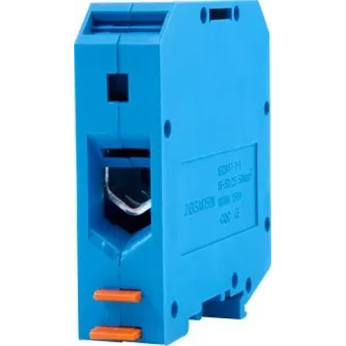 Клемная колодка наборная на DIN-рельсе e.tc.din.pro.50.blue, синяя, с крышкой Клемная колодка наборная на DIN-рельсе e.tc.din.pro.50.blue, синяя, с крышкой