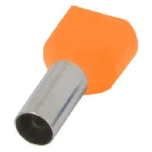 Изолированный наконечник e.terminal.stand.te.2.0.75.orange (TE7508 orange) 2x0,75 кв.мм, оранжевый, 100шт Изолированный наконечник e.terminal.stand.te.2.0.75.orange (TE7508 orange) 2x0,75 кв.мм, оранжевый, 100шт