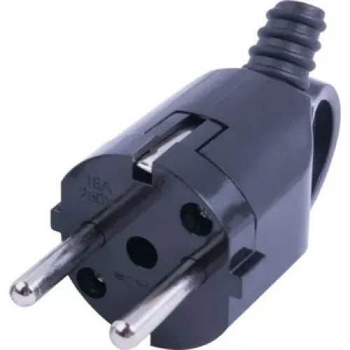 Вилка побутова e.plug.angle.006.16, з з/к, 16А, кутова, чорна, з ручкою Вилка побутова e.plug.angle.006.16, з з/к, 16А, кутова, чорна, з ручкою