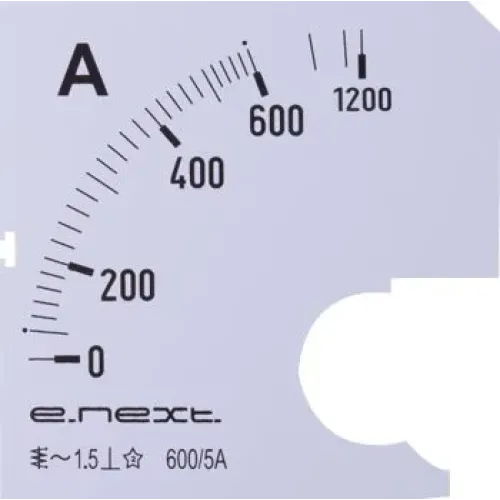 Шкала к амперметру щитового e.meter72.a600.scale АС 600А 72х72мм Шкала к амперметру щитового e.meter72.a600.scale АС 600А 72х72мм