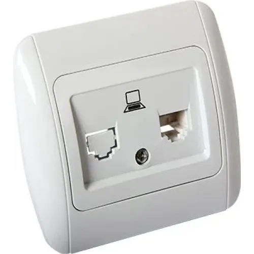 Розетка e.install.stand.819С1 комп'ютерна одинарна з рамкою Розетка e.install.stand.819С1 комп'ютерна одинарна з рамкою