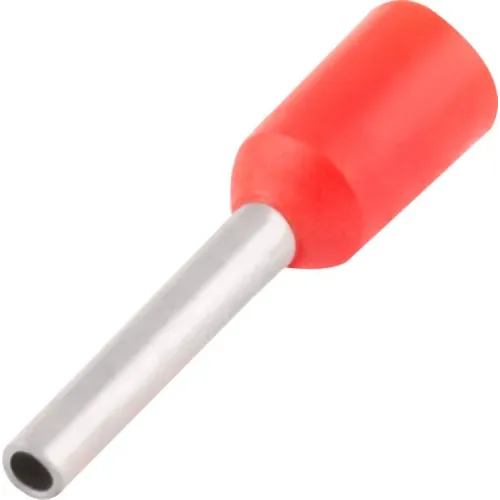 Ізольований наконечник втулковий e.terminal.stand.e0306.red 0.25 кв.мм, червоний, 100шт Ізольований наконечник втулковий e.terminal.stand.e0306.red 0.25 кв.мм, червоний, 100шт