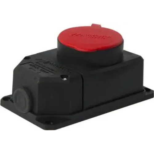 Силовая розетка стационарная с защитной крышкой каучуковая e.socket.rubber.062.16, 4п., 16А Силовая розетка стационарная с защитной крышкой каучуковая e.socket.rubber.062.16, 4п., 16А