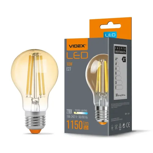 LED лампа VIDEX Filament A60FA 10W E27 2200K бронза LED лампа VIDEX Filament A60FA 10W E27 2200K бронза