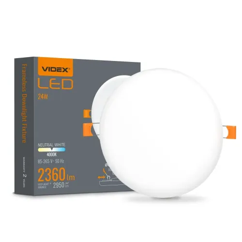 LED светильник безрамочный круглый VIDEX VLE-DLFR-244 24W 4000K 220V LED светильник безрамочный круглый VIDEX VLE-DLFR-244 24W 4000K 220V