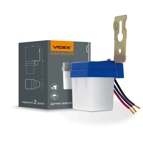 Датчик освещенности VIDEX VL-SN01 6A 220V фотометрический Датчик освещенности VIDEX VL-SN01 6A 220V фотометрический