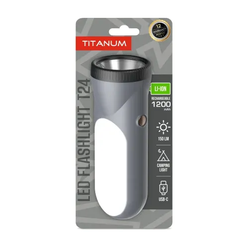 Портативний світлодіодний ліхтарик TITANUM TLF-T24 150Lm Gray Портативний світлодіодний ліхтарик TITANUM TLF-T24 150Lm Gray