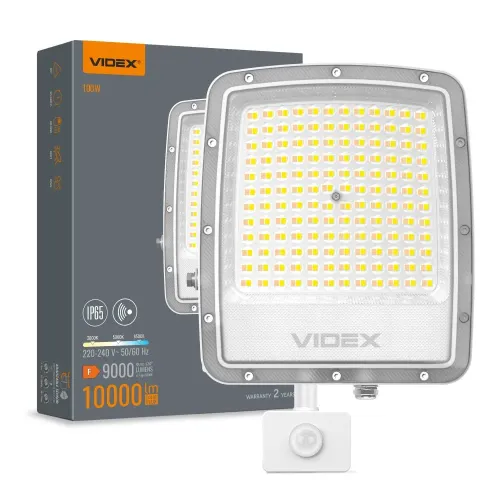 LED прожектор VIDEX F5 100W 3000-5000-6500K с датчиком движения 230V White (VL-F5-100CW-S) LED прожектор VIDEX F5 100W 3000-5000-6500K с датчиком движения 230V White (VL-F5-100CW-S)