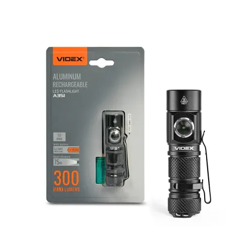 Портативный светодиодный фонарик VIDEX VLF-A351 300Lm 5000K Портативный светодиодный фонарик VIDEX VLF-A351 300Lm 5000K