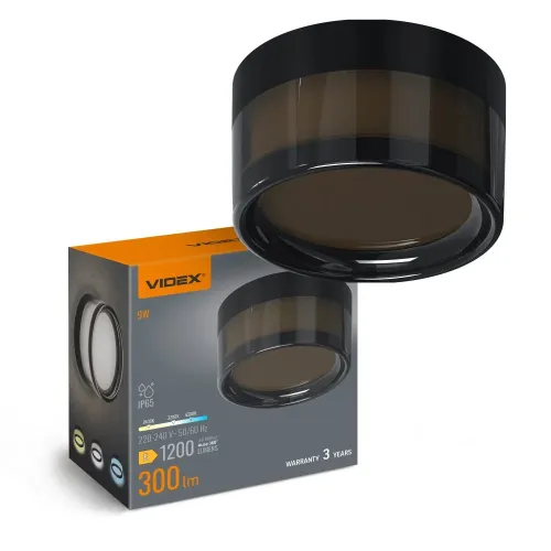 LED світильник IP65 круглий VIDEX BHD01 9W 2400-3200-4300K Black LED світильник IP65 круглий VIDEX BHD01 9W 2400-3200-4300K Black