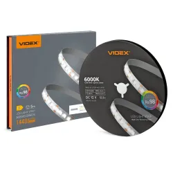 LED стрічка VIDEX DC12V 60W 5M 6000K Ra98 IP20 (VL-LST28144-12126-B5) LED стрічка VIDEX DC12V 60W 5M 6000K Ra98 IP20 (VL-LST28144-12126-B5)