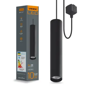 LED світильник підвісний трековий VIDEX 10W 4100K чорний LED світильник підвісний трековий VIDEX 10W 4100K чорний