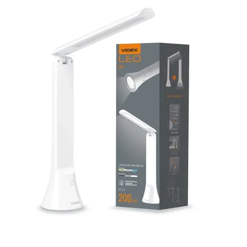 LED лампа настільна-ліхтарик VIDEX TF11W 5W 3000-5500K LED лампа настільна-ліхтарик VIDEX TF11W 5W 3000-5500K