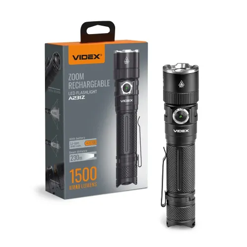 Портативний світлодіодний ліхтарик VIDEX VLF-A231Z 1500Lm 5000K Портативний світлодіодний ліхтарик VIDEX VLF-A231Z 1500Lm 5000K