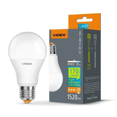 LED лампа VIDEX A60h 8.8W E27 4100K LED лампа VIDEX A60h 8.8W E27 4100K