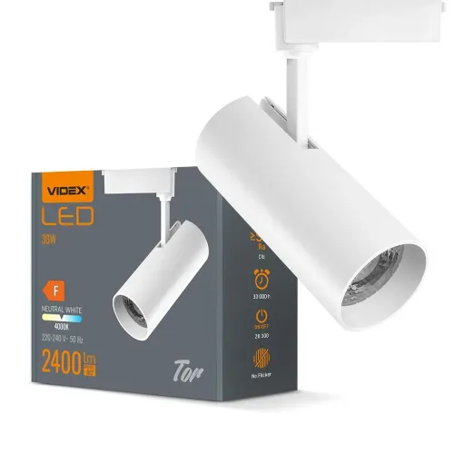 LED светильник трековый VIDEX VLE-TR04-304W 30W 4000K White LED светильник трековый VIDEX VLE-TR04-304W 30W 4000K White