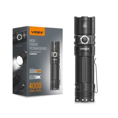 Портативний світлодіодний ліхтарик VIDEX VLF-A355C 4000Lm 5000K Портативний світлодіодний ліхтарик VIDEX VLF-A355C 4000Lm 5000K