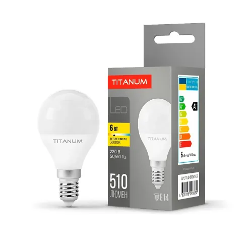 LED лампа TITANUM G45 6W E14 3000K LED лампа TITANUM G45 6W E14 3000K