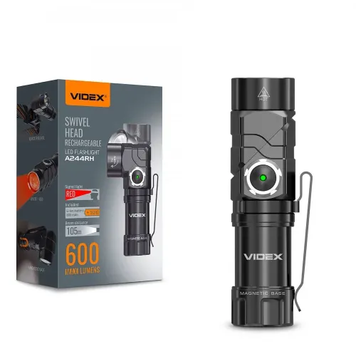 Портативний світлодіодний ліхтарик VIDEX VLF-A244RH 600Lm 5000K Портативний світлодіодний ліхтарик VIDEX VLF-A244RH 600Lm 5000K